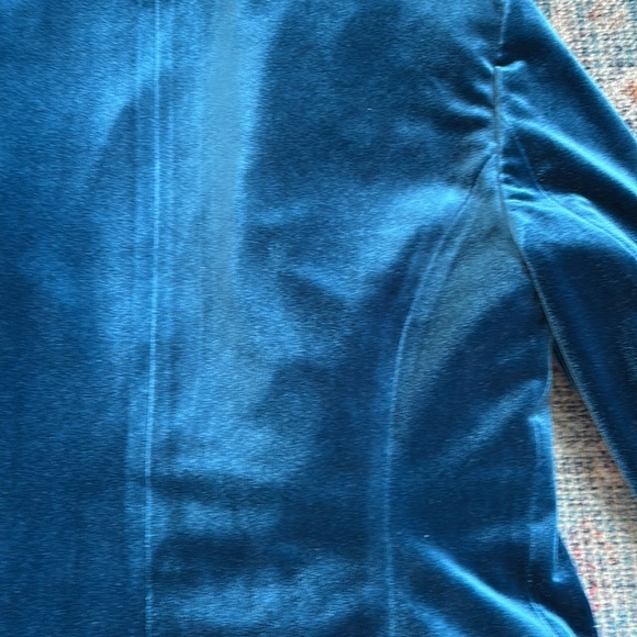 Women’s green/blue Velvet Blazer - Picture 7 of 9